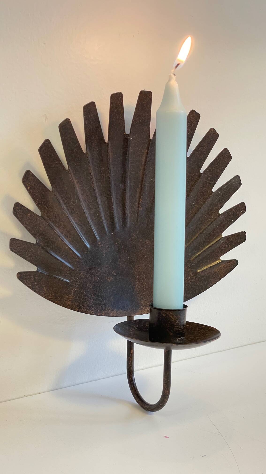 Brown patina wall candle holder