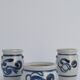 Vases en grès avec motif floral bleu cobalt de Westerwald, Allemagne, ensemble de 3