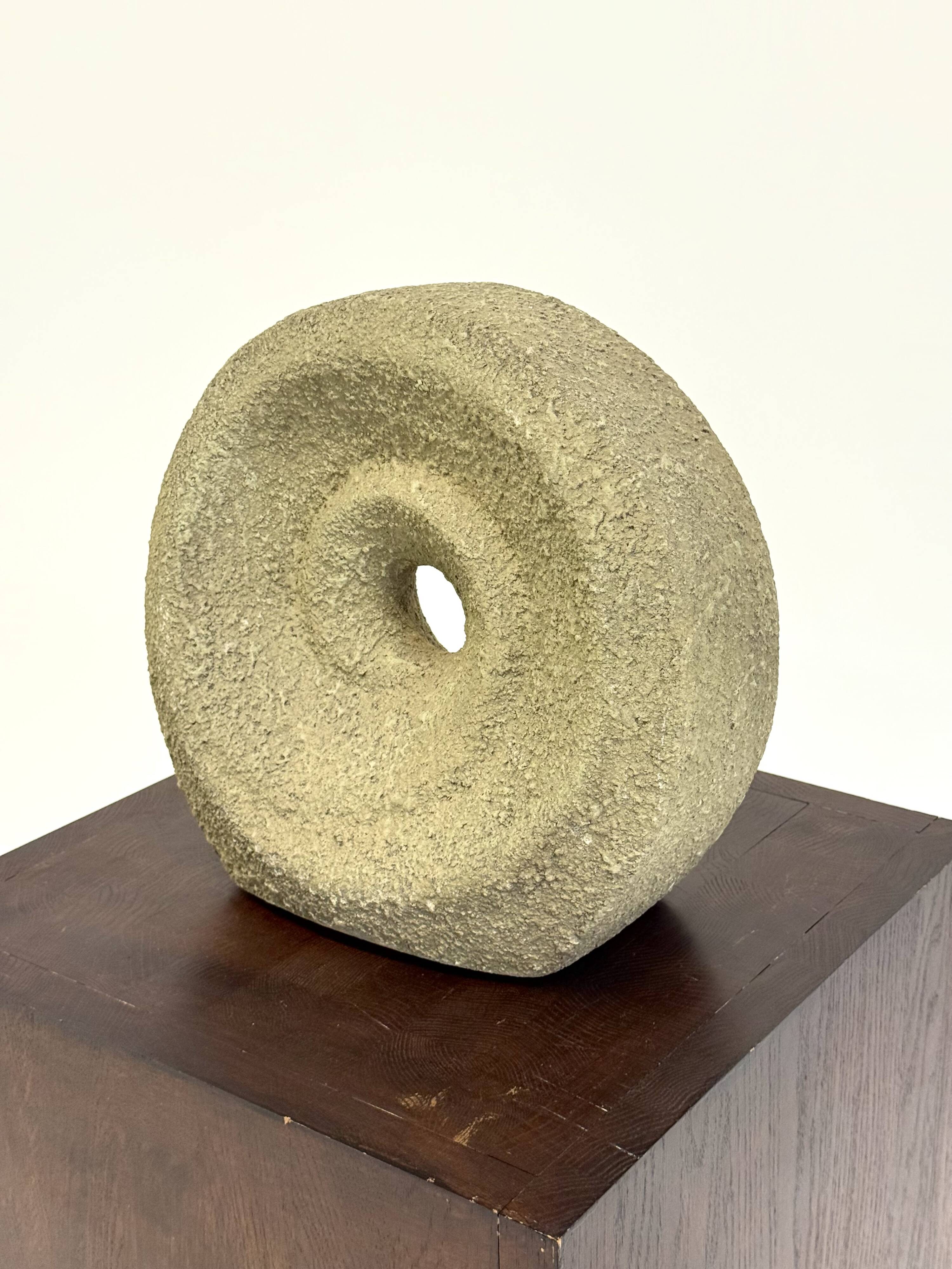 Unique round beige sculpture