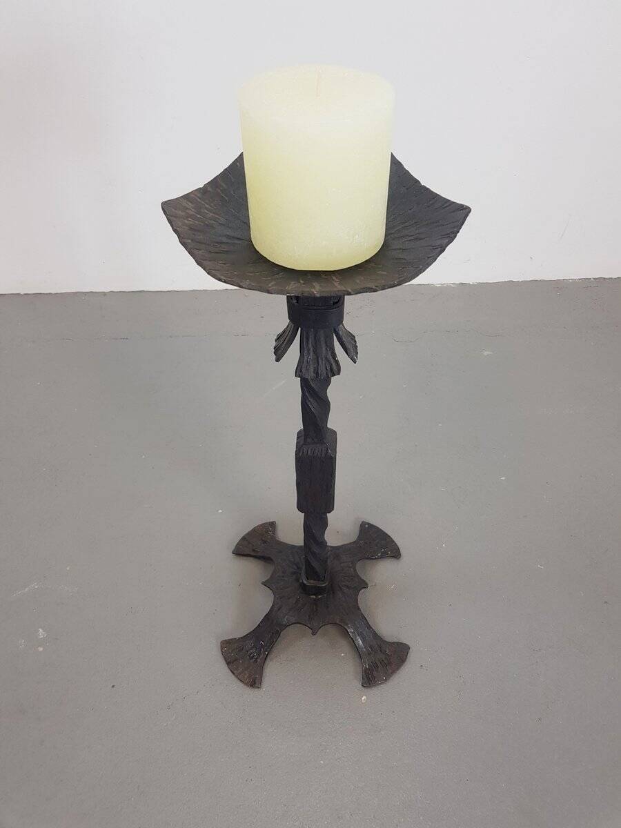 Brutalist Cast Iron Candleholder, Germany, 1960s