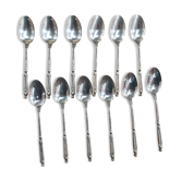 Box 12 small spoons handle to the Russian Saint Médard silver metal