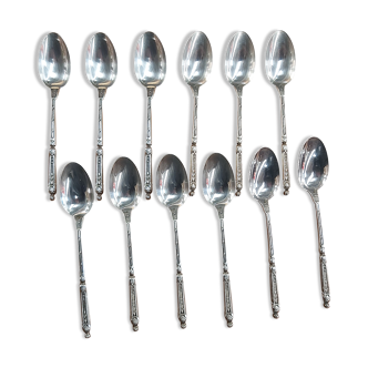 Coffret 12 petites cuillères manche à la Russe Saint Médard métal argenté