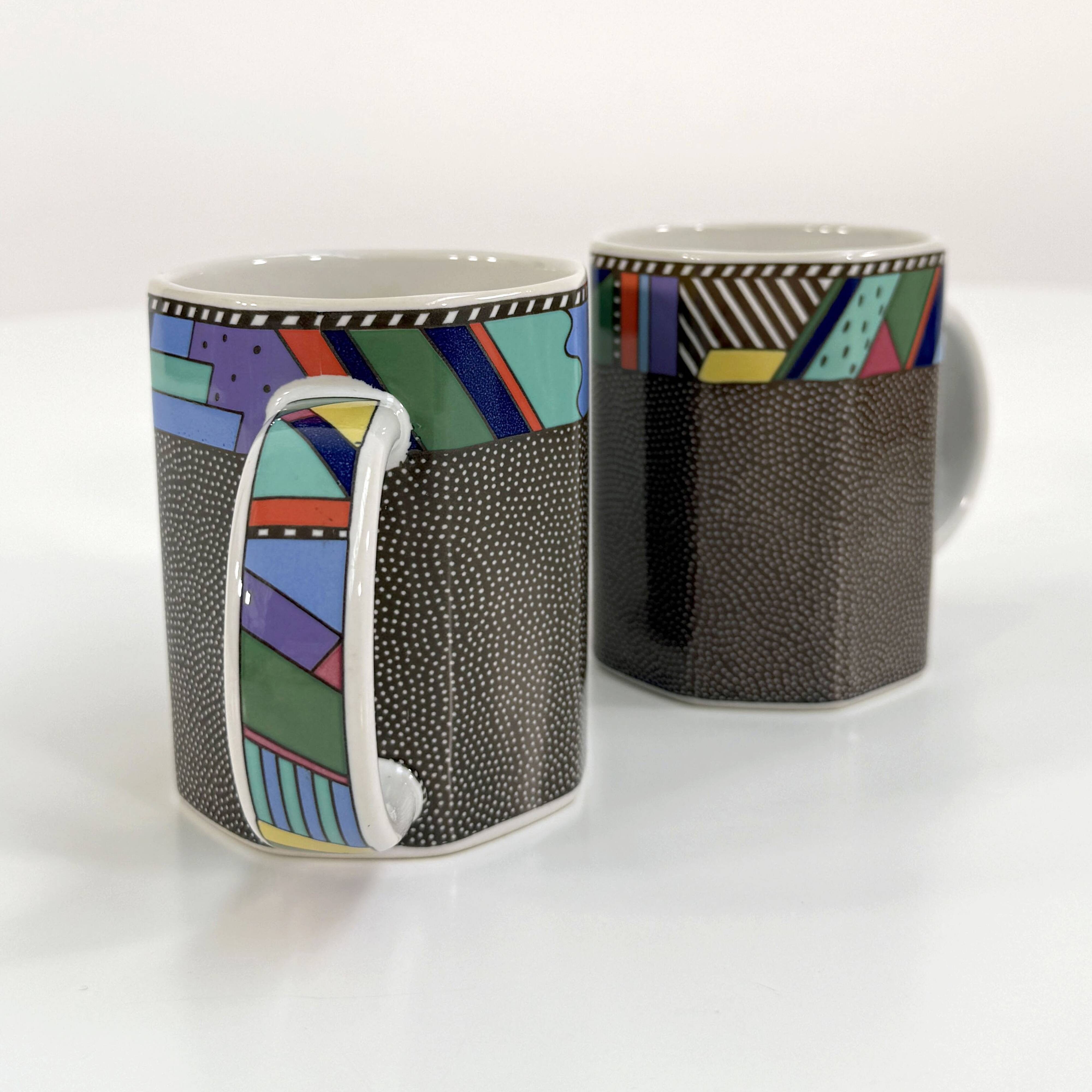 Paire de tasses Scenario Metropol de Barbara Brenner pour Rosenthal, 1990