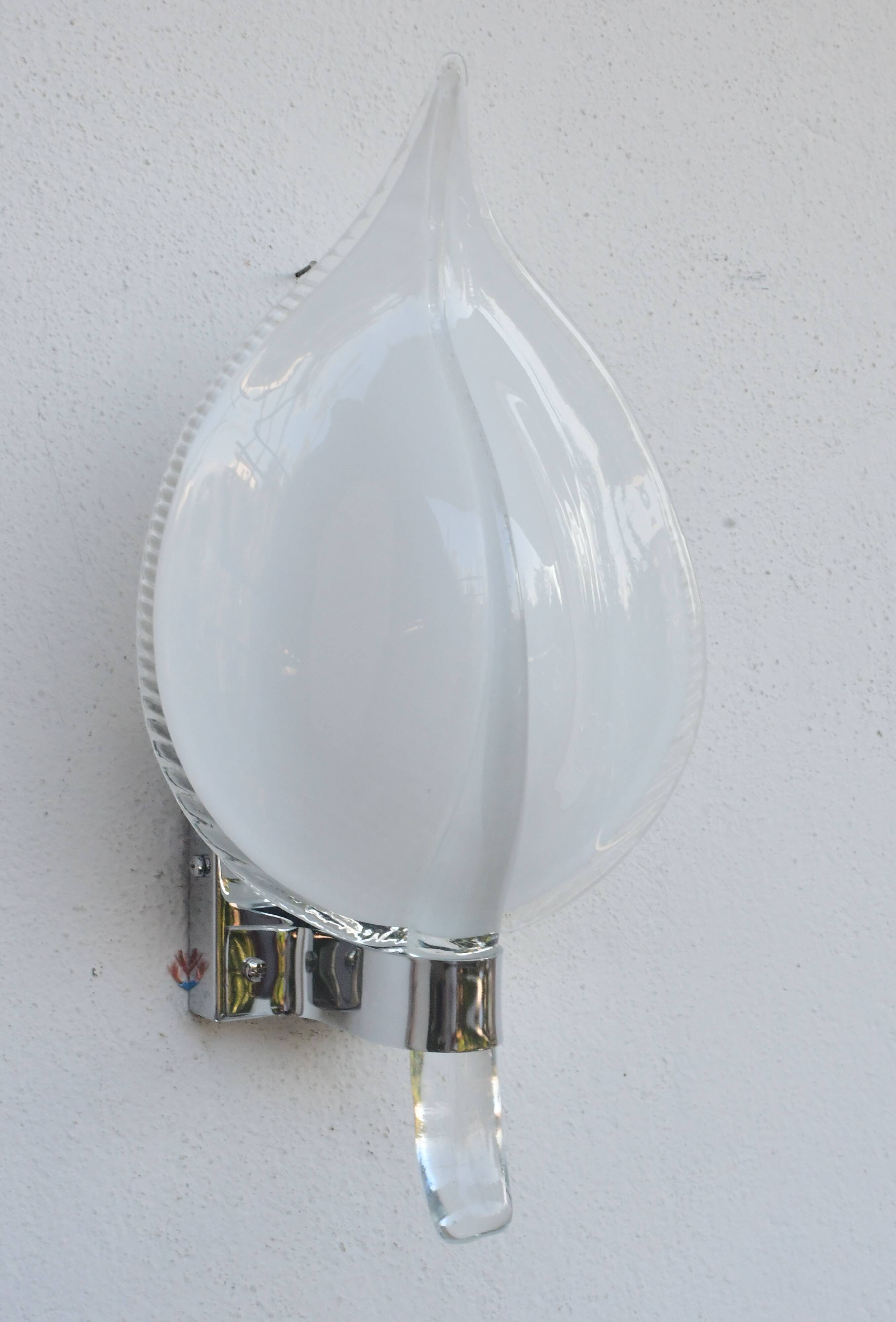 Set of 2 Murano wall lights by Franco Luce, 1970s