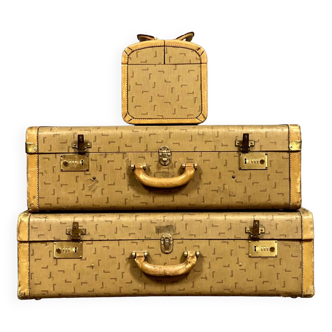 Lancel Paris luggage set including 2 suitcases and 1 vanity