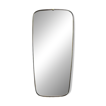 Miroir vintage avec cadre en laiton doré