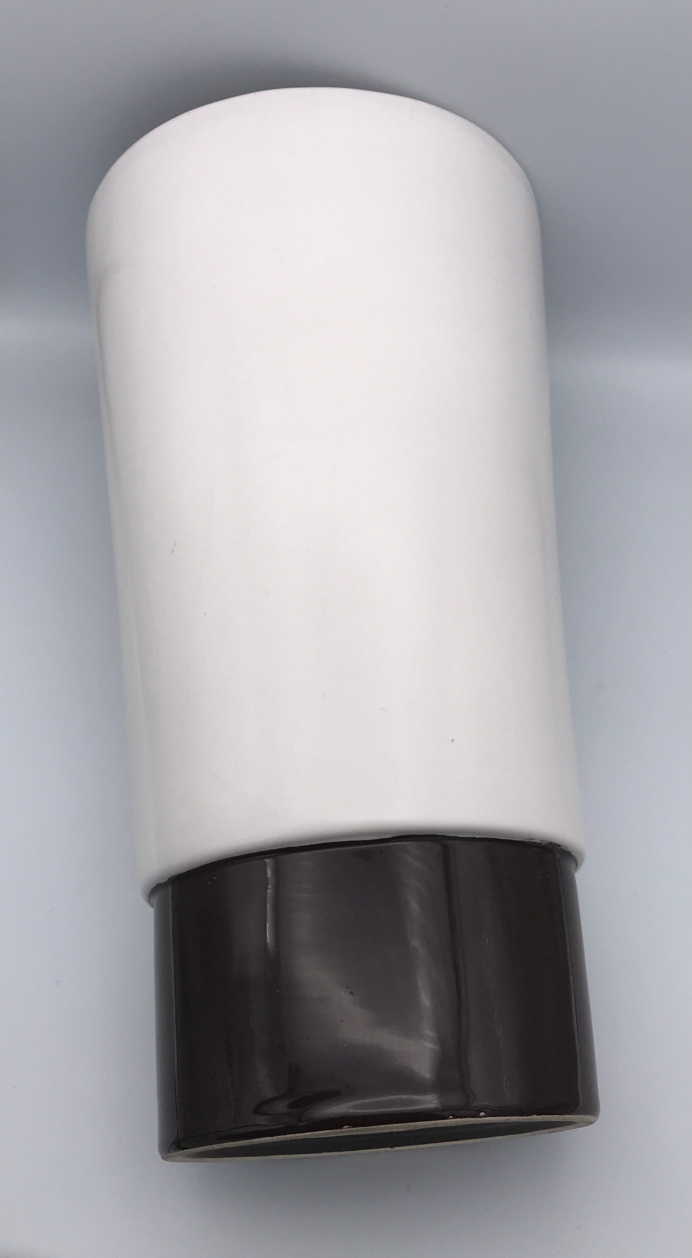 White and brown white and brown form évase vase leaf pattern - 40 cm