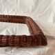 Vintage rectangular woven rattan wall mirror