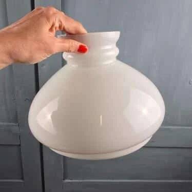 Large vintage white opal glass globe – Retro pendant lampshade