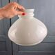 Large vintage white opal glass globe – Retro pendant lampshade