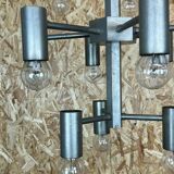 XL 60s 70s Chandelier Chandelier Pendant Lamp Chrome & Metal Design 60s 70s