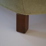 Curved Danish club chair from the mid-century, in the style of Viggo Boesen, 1940s.