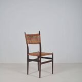 Chaise en teck et rotin, années 60