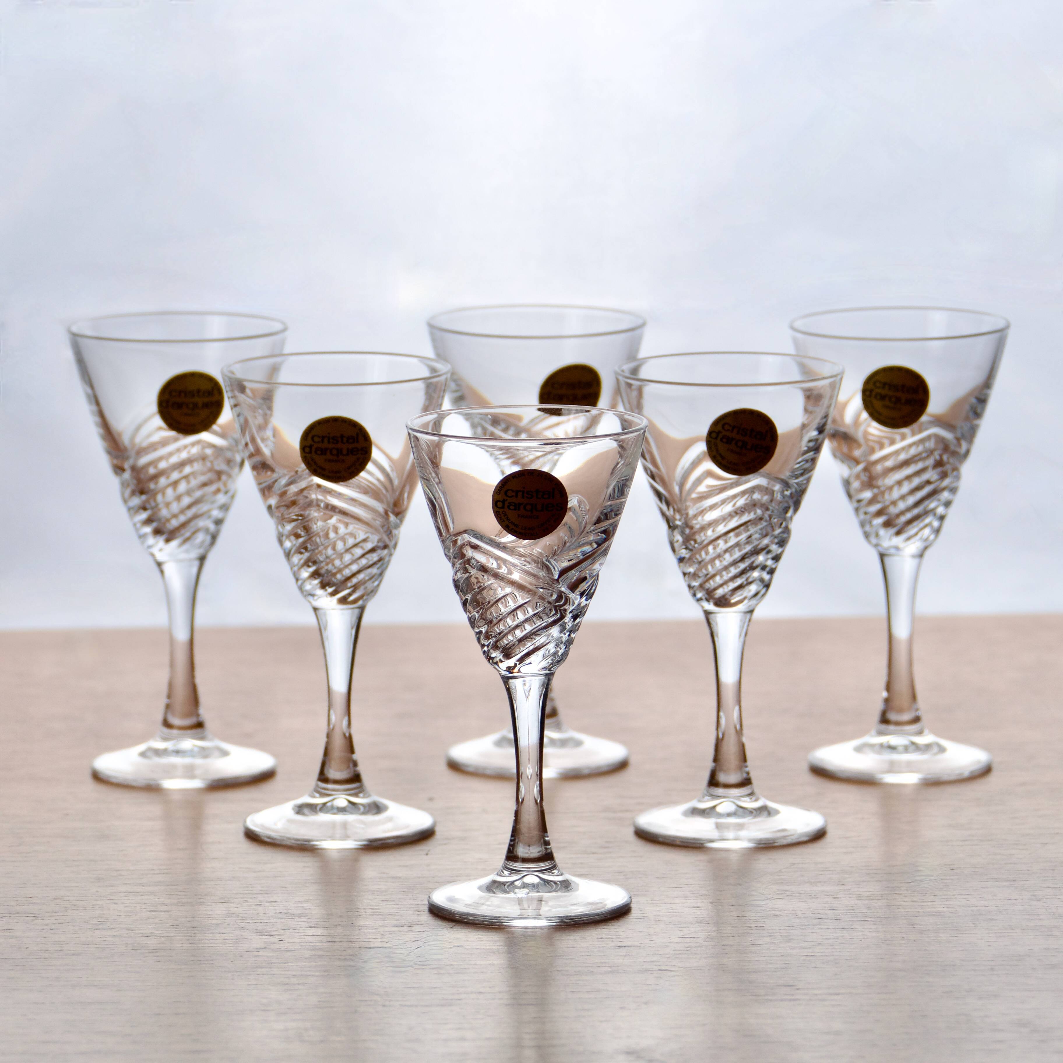 6 Arques crystal glasses Fuseau model