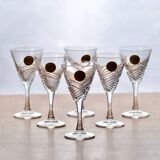 6 verres en cristal d'Arques modèle Fuseau