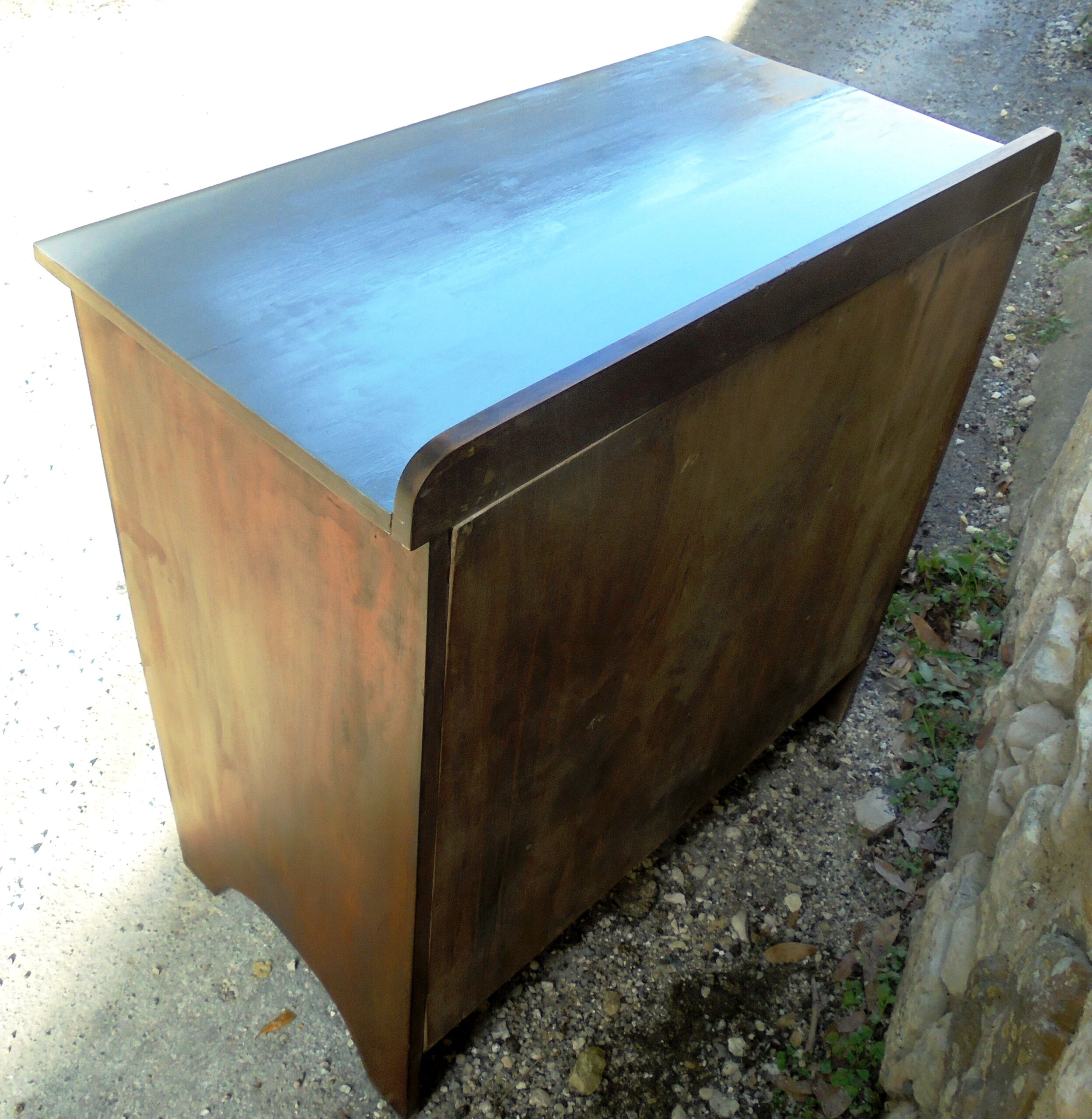 Wood grey tray dresser