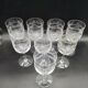 Series of 8 wine glasses engraved in crystal ribbon and flowers Saint Louis