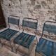 Ensemble de 6 chaises spaghetti françaises avec tabouret assorti – chaises bistrot à cadre chromé – sièges de café vintage empilables – milieu à fin du 20e siècle