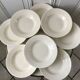 Set of 8 hollow plates Digoin Sarreguemines model Alphabet relief beige 40s
