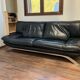 Nicoletti Italian black leather sofa