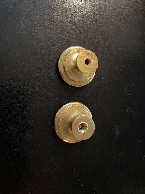 pair of Empire handles in solid chiselled brass