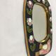 Mirror earthenware flowers and bird of Francis Lembo of the 1970s décor