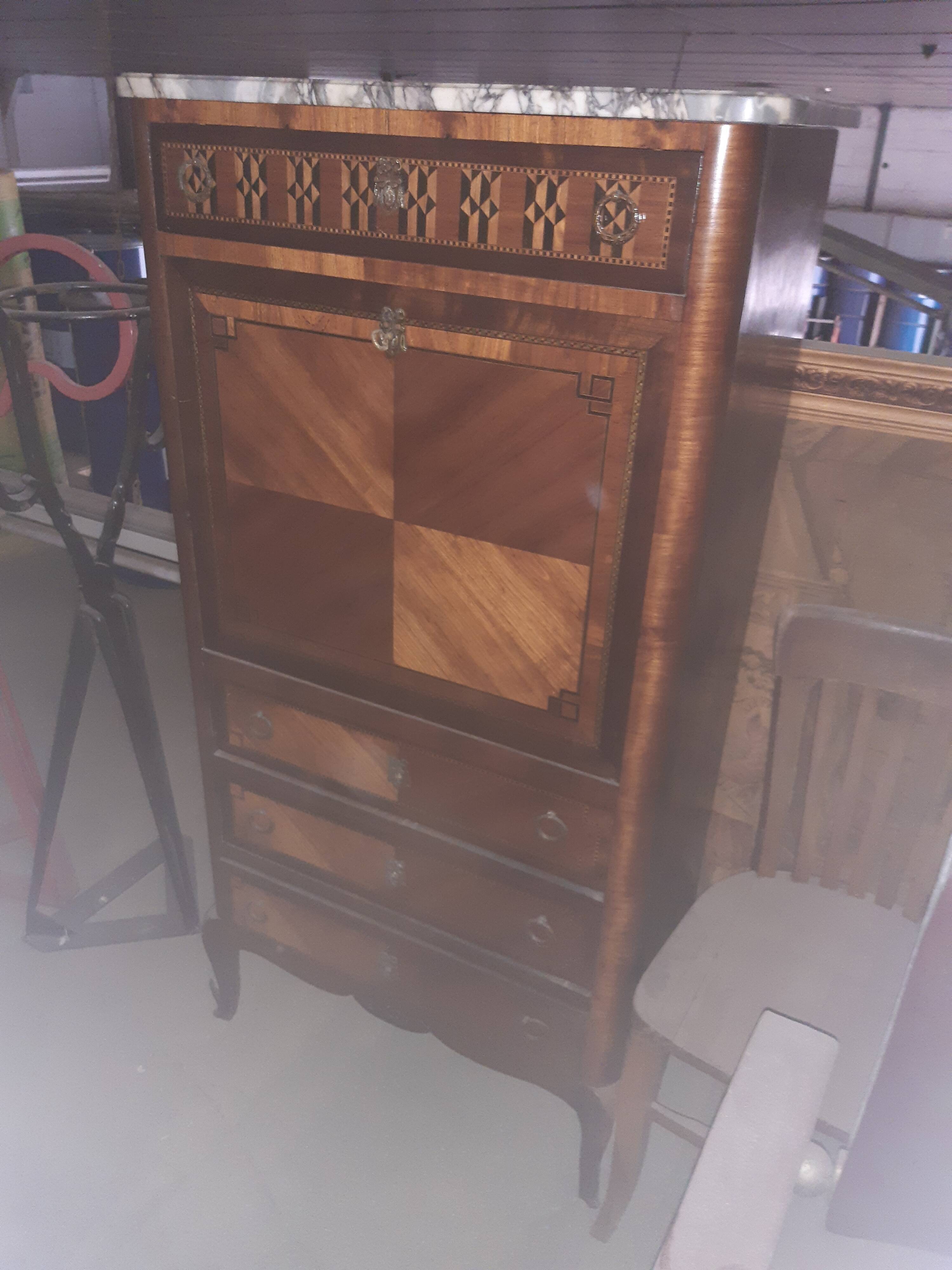 Furniture secretary marquetry
