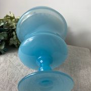 Vase vintage en opaline bleue