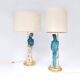 Pair of large parrots circa 1970 earthenware lamps