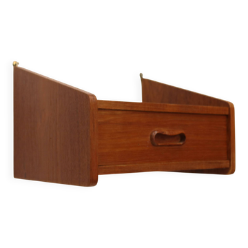Floating nightstand  in teakwood with  drawer   * Denmark 70 * good conditi