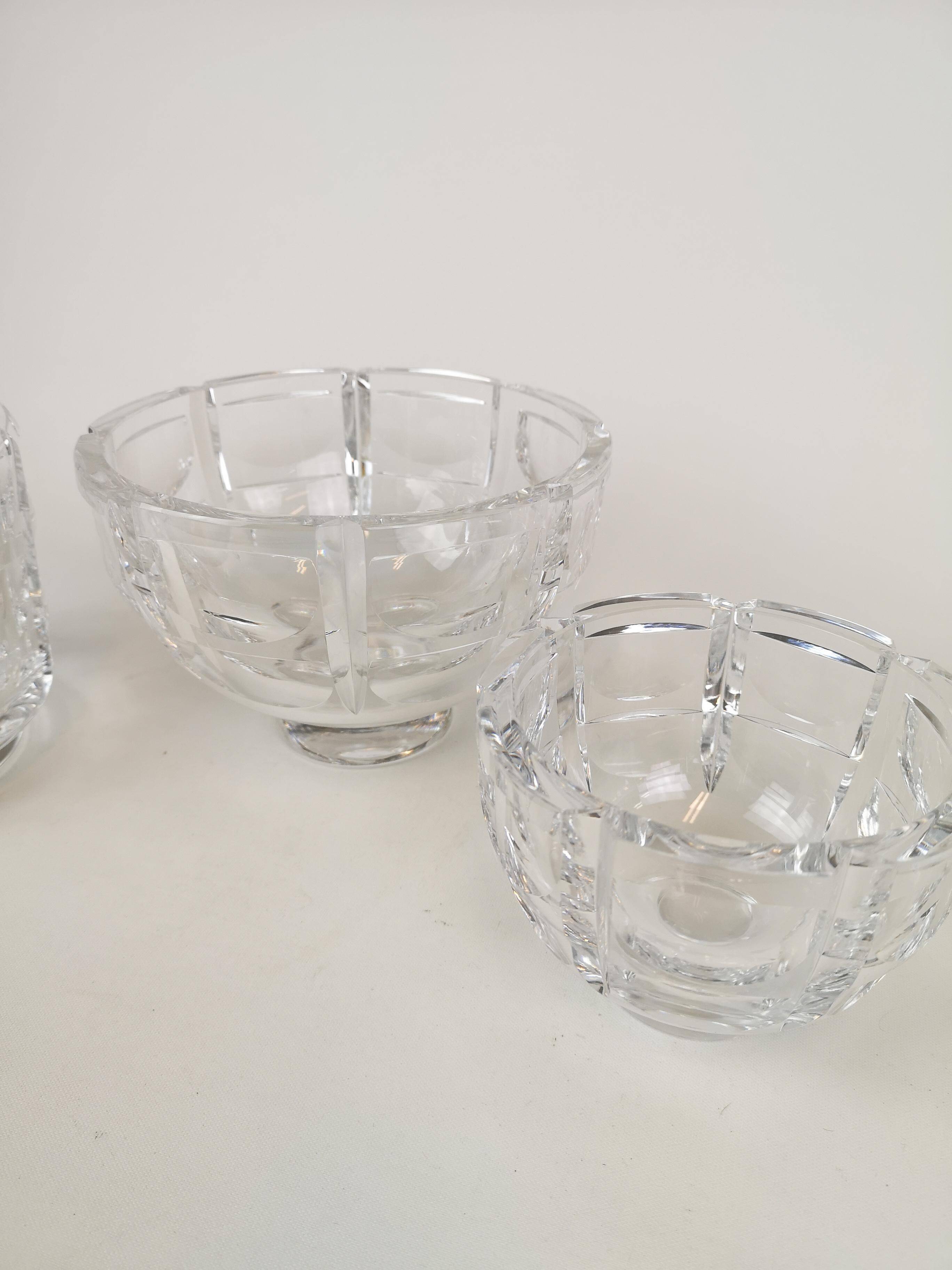 Set of 3 Art Deco crystal pieces Orrefors Simon Gate Sweden