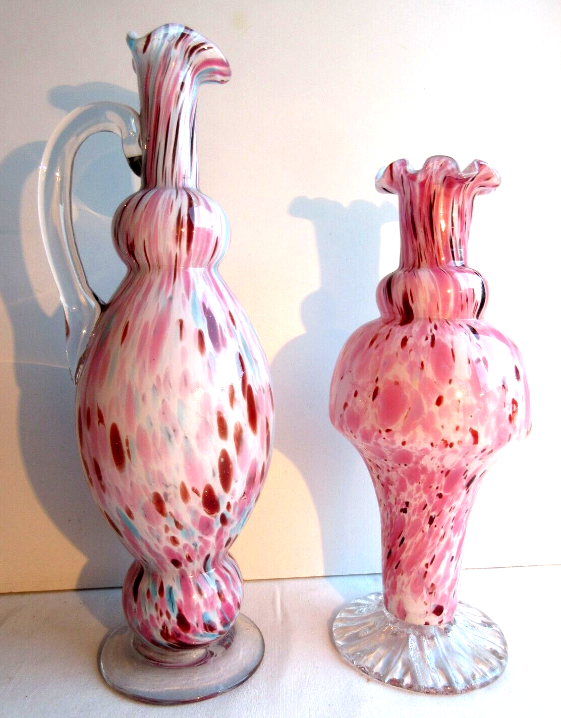 Art deco baluster vase, blood-red speckled Clichy glass