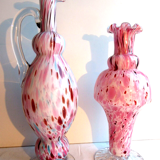 Art deco baluster vase, blood-red speckled Clichy glass