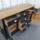 Industrial furniture craft six drawers two black doors