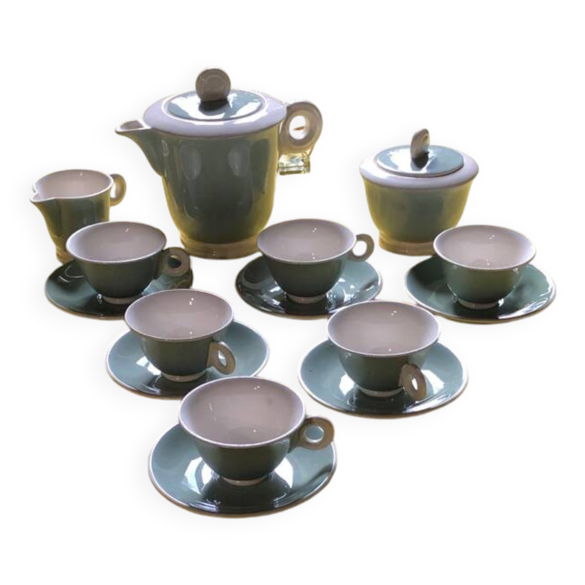 Art Deco Coffee Service Digoin Sarguemines
