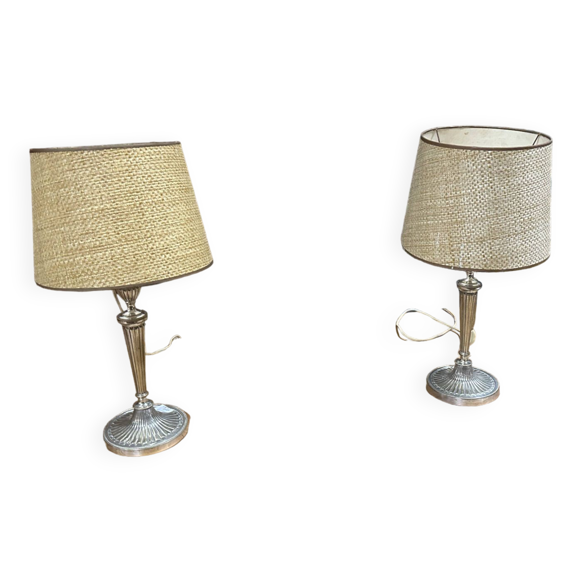 Pair of silver metal torches