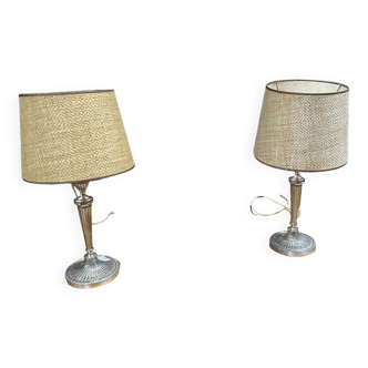 Pair of silver metal torches