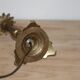 Vintage lamp base in patinated gold metal – foliage decor – 25 cm