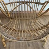 Fauteuil coquille en rotin