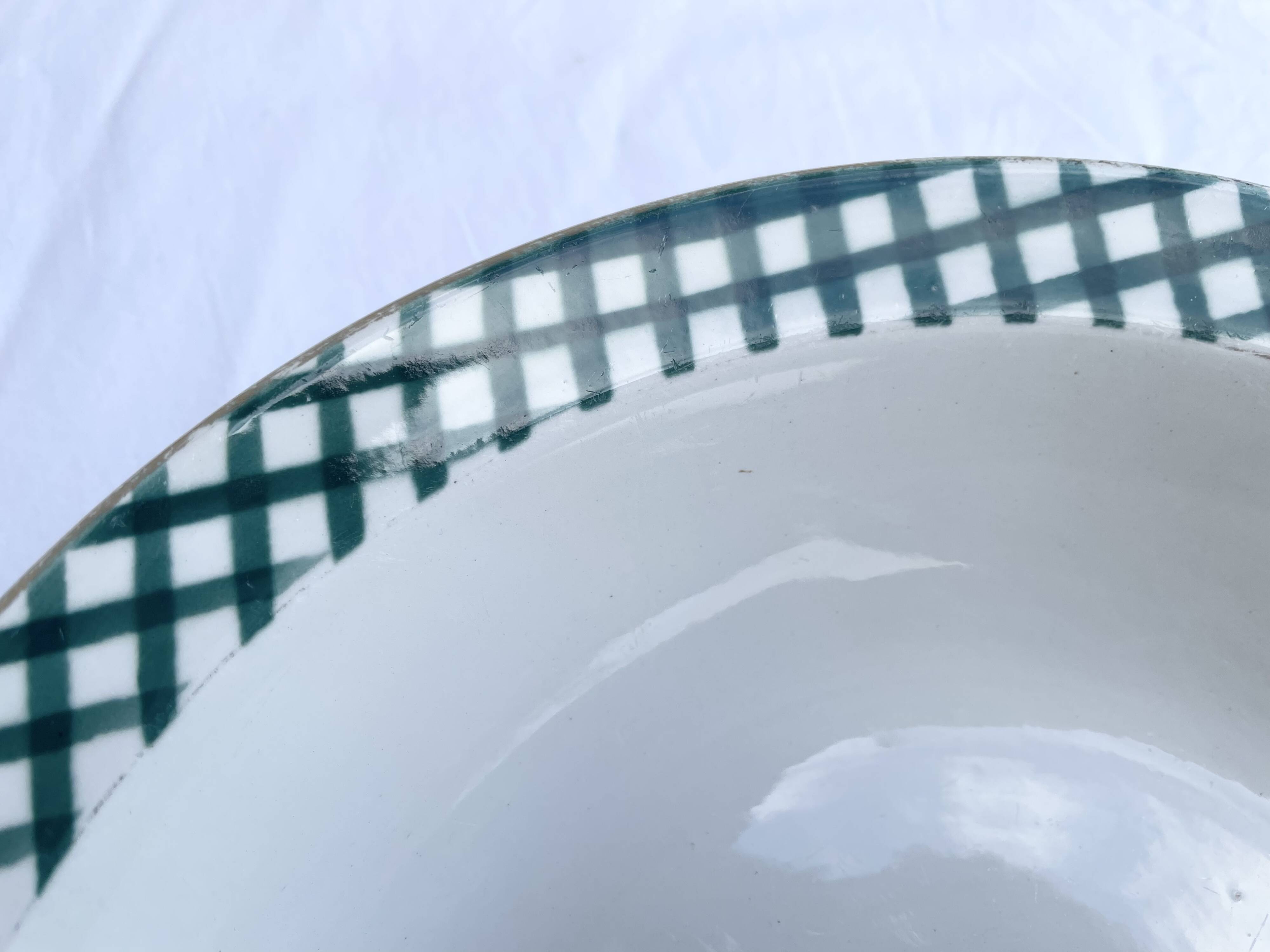 Serving dish Digoin & Sarreguemines "Scottish" pine green and gold years