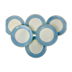 6 flat plates Limoges Haviland white and blue
