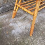 Rattan coffee table with compass legs