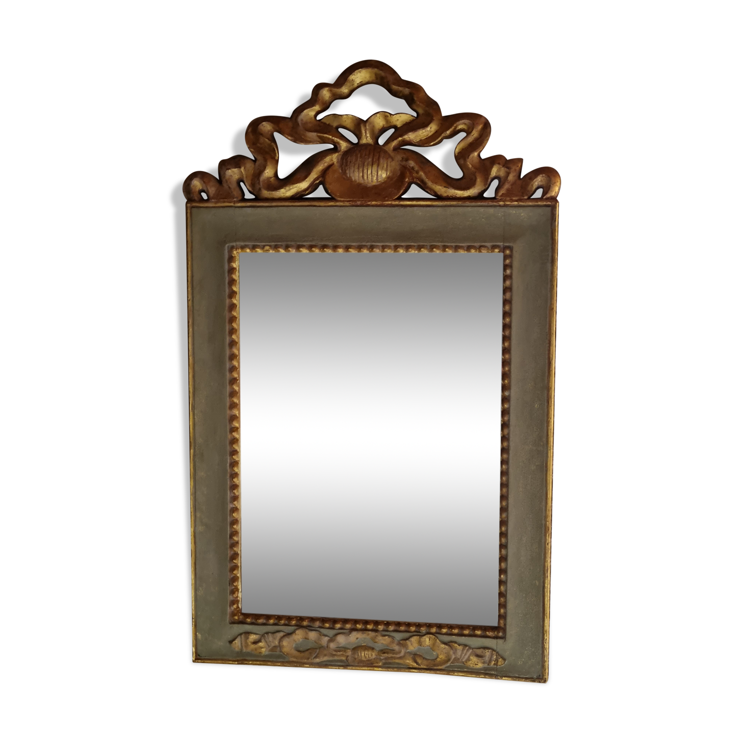 Golden wooden wall mirror 70s 70x115cm