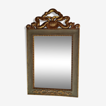 Golden wooden wall mirror 70s 70x115cm