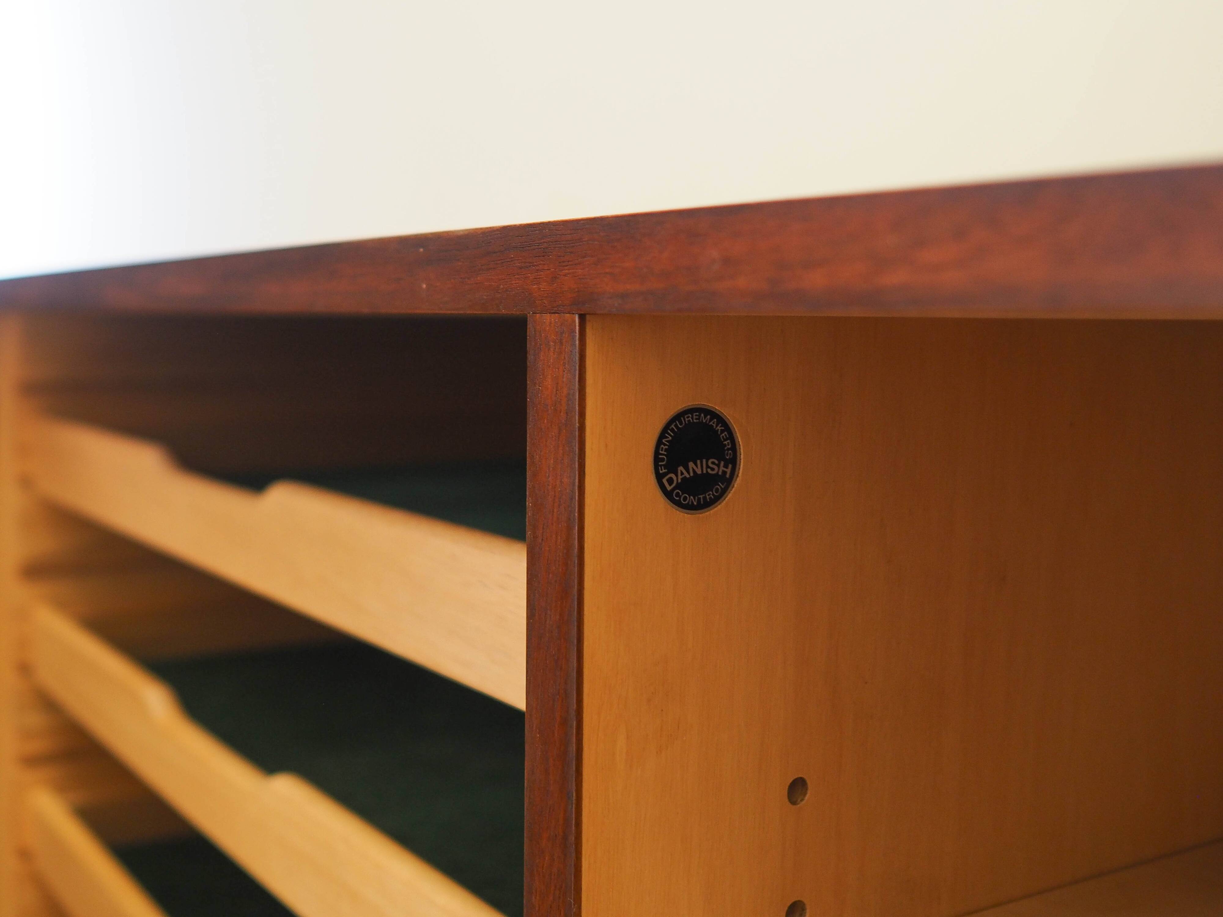 Walnut cabinet, Danish design, 1970s, designer: Carlo Jensen, manufacturer: