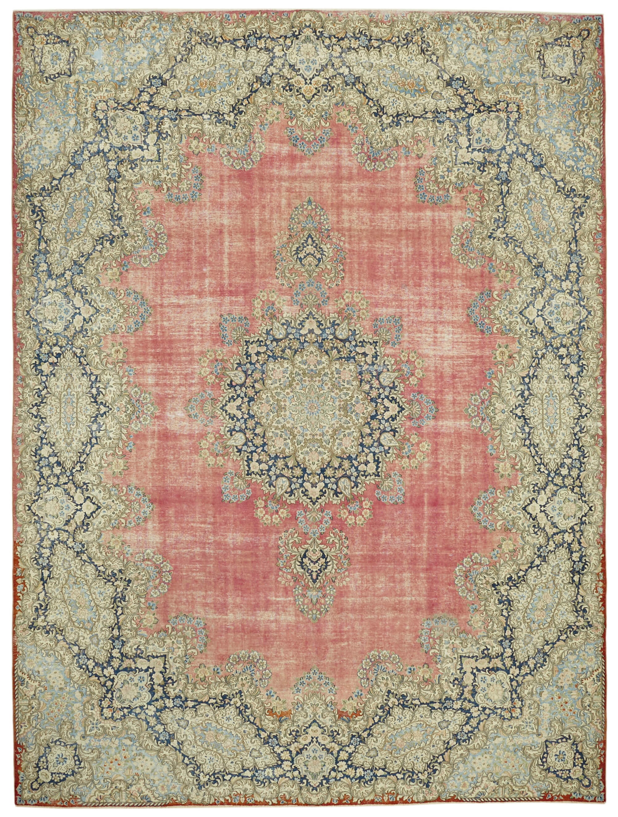 Hand-Knotted Persian Antique 1970s 336 cm x 454 cm Beige Wool Carpet