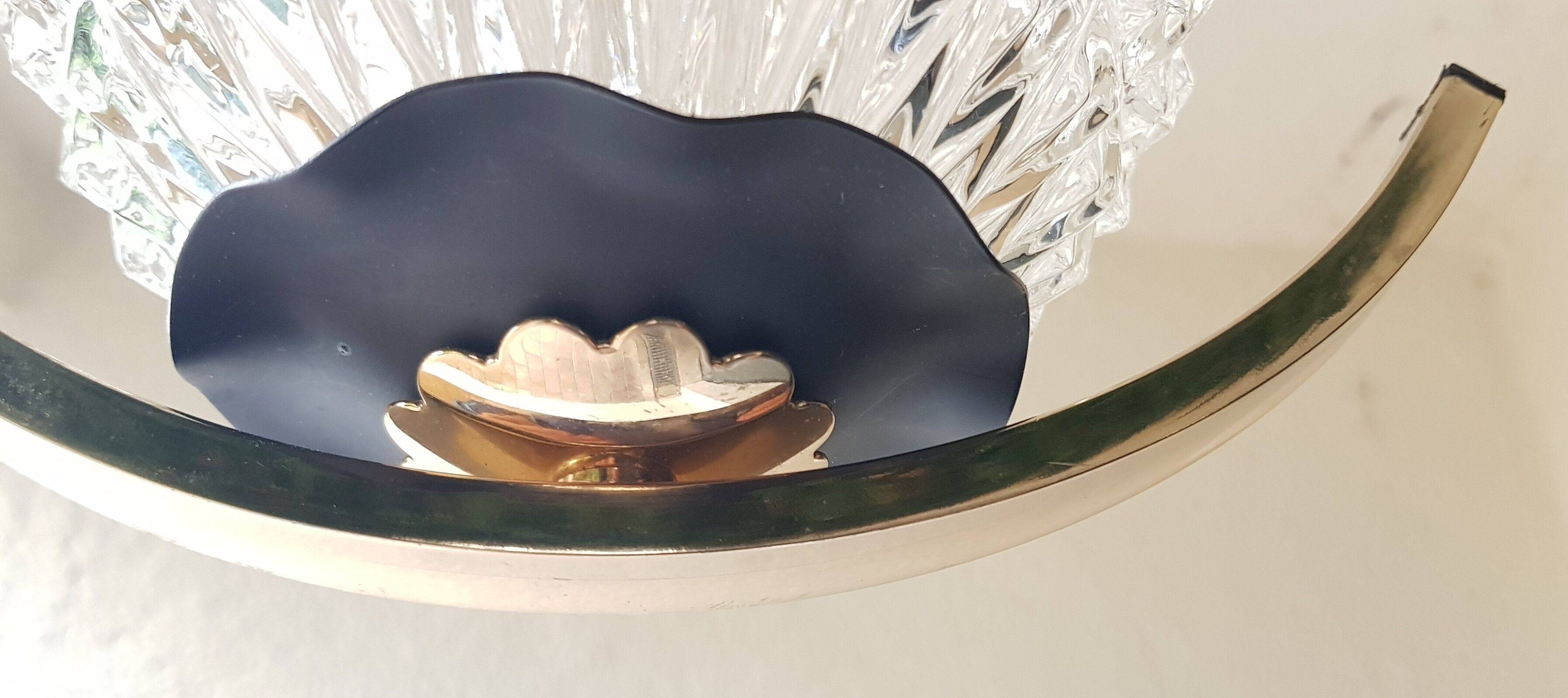 Glass and brass hanging lamp 60