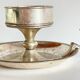 Vintage Silver Glass Candle Holder