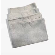 Lot de 4 serviettes anciennes grises monogrammes