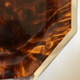 XXL neo-classical tortoiseshell lucite tray 1970